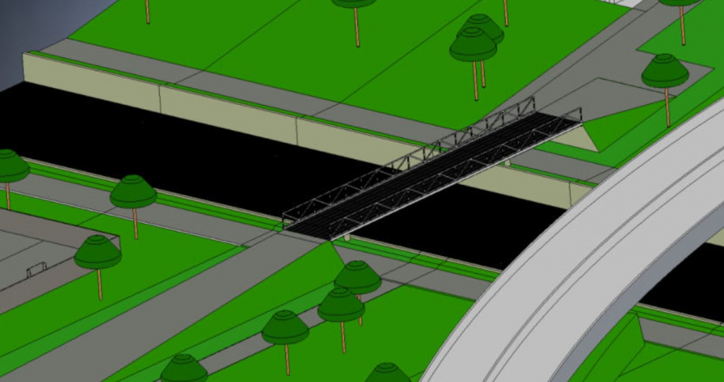 A4_Brücke_Projektarbeit Balkenbrücke Variante B, Ansicht 3